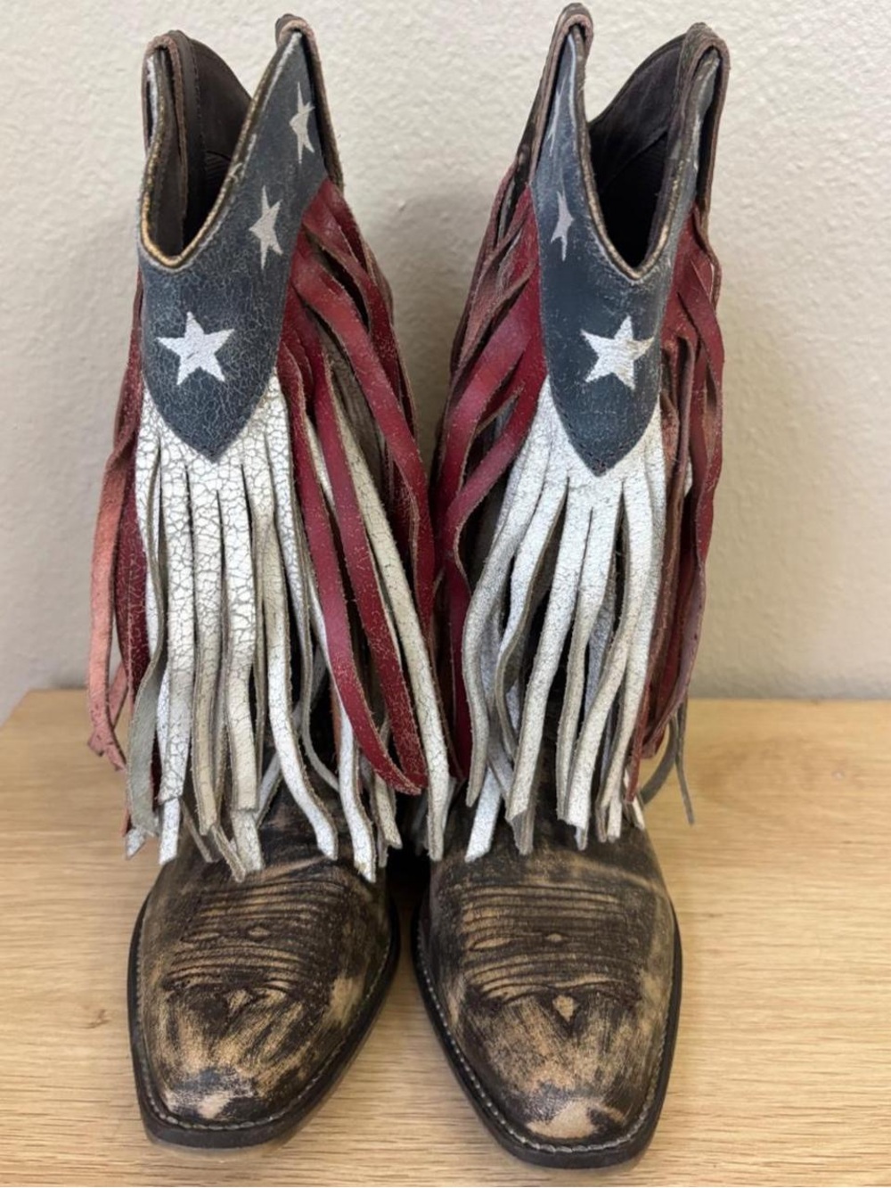 Roper Women's USA Flag Fringe Boots Size US 6.